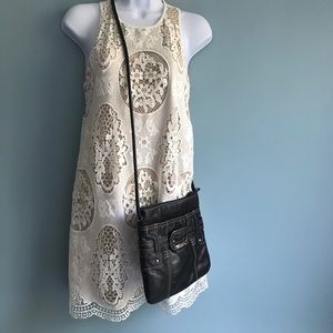 Tignanello Black Leather Crossbody